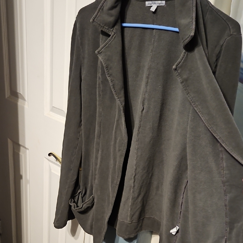 Charlotte Russe Gray Blazer with Notched Lapels and Open Front🔥 CLEARANCE - Picture 3 of 5
